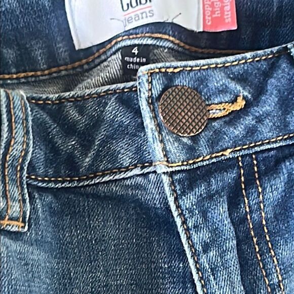 CAbi Blue Straight Leg Jeans with Distressed Knees B - Picture 4 of 10